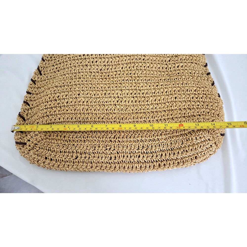Vtg 80's Sand N Sun Natural Straw Tote Bag - Picture 7 of 8